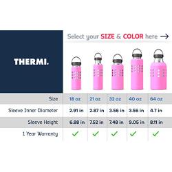 Thermi Protective Silicone Sleeve for Hydro Flask Water Bottles (18oz, 21oz, 32oz, 40oz, 64oz)