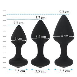 Sibake Three Sizes Silicone Anal Sex Toy Anal Butt Plugs Suits for Beginners Anal Play