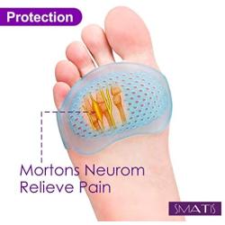 Ball of Foot Cushions（2 Pairs）Metatarsal Pads Soft Gel Ball of Foot Pads Mortons Neuroma Callus Metatarsal Foot Pain Relief