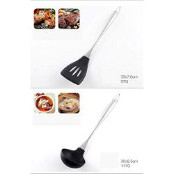 JunbosiKitchenware Food Grade Stainless Steel Spatula Nonstick Silicone Shovel Spoon Food Grade Nylon Silicone Kitchenware Set