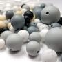 Silicone Beads 100PC Various Round Sizes & Color for Necklace, Bracelets & Other DIY Jewelry Projects BPA Free (100 Pieces, Charcoal Grey Mix)