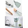 JunbosiKitchenware Storage Bucket Wooden Handle Silicone Kitchenware Set of 11 Nonstick Cookware Kitchenware Cooking Set