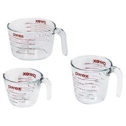 Pyrex Measuring Cups, 3-Piece, Clear