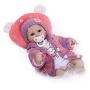 Nicery Reborn Baby Doll Soft Simulation Silicone Vinyl Cloth Body 18inch 45cm Magnetic Mouth Lifelike Vivid Boy Girl Toy for Ages 3+ Red Pillow Eyes Open 45C021O