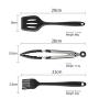 Festnight Kitchen Utensils Set 9Pcs All Over Silicone Non-Stick Barreled Cooking Utensils Set Silica Gel Utensil Kitchenware Set