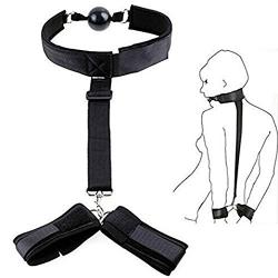 FeiGu Restraints Kit, Adjustable Mouth Gag with Handcuffs Bondage Set Adult Sex Toy for Couples