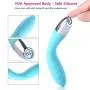 One Button Operation Silicone Wand Massager,10 Powerful Speed Mode, 100% Waterproof,Memory Function,Magnetic Charging,Sport Recovery.(Blue)