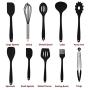 JunbosiKitchenware Black Red Nonstick Kitchen Set Silicone Kitchenware Set of 10 Kitchenware Set of Ten,Red