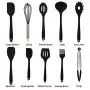 JunbosiKitchenware Black Red Nonstick Kitchen Set Silicone Kitchenware Set of 10 Kitchenware Set of Ten,Red