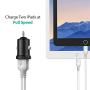 Car Charger RAVPower Mini Dual USB Car Adapter 24W 4.8A Output, Compatible with iPhone 11/Pro/Max XS Max XR X 8 7 Plus, iPad Pro Air Mini and Galaxy S9 S8 Plus and More