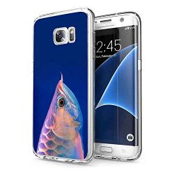 Clear Case for Samsung Galaxy S7 Edge, Arowana Pattern {Word} TPU Bumper Anti Scratch Thin Protective Cover