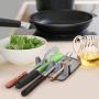 BESTONZON Kitchen Utensil Rest Mat Heat Resistant Ladle Fork Mat Silicone Spoon Rest Kitchenware Drying Mat (Grey)