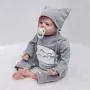 Nicery Reborn Baby Doll Soft Simulation Silicone Vinyl Cloth Body 20-22inch 50-55cm Magnetic Mouth Lifelike Vivid Boy Girl Toy for Ages 3+ Gray Hat Nicery-RD55C503-OTD