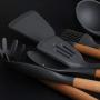 Silicone Wooden Handle Kitchenware Shovel Soup Spoon High Temperature Resistance Cooking Tools