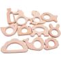 Promise Babe Nature Wood Teething Toys 11pc Bird Elephant Wooden Teether Montessori Toys Wood Teether Rings Organic Infant Teether Handmade Pendant Set Shower Gift