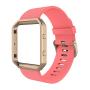 Simpeak for Fitbit Blaze Bands with Frame, Silicone Replacement Band Strap with Frame Case for Fit bit Blaze Smart Fitness Watch, Small/Large