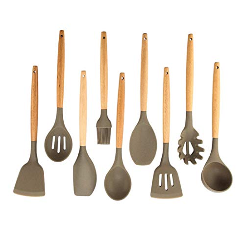 XIAMEND Silicone Kitchenware Set Of 9 Sets Silicone Kitchen Utensil Set (Size : 9 piece)