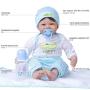 Yesteria Real Life Reborn Baby Dolls Boy 22 Inches Silicone Vinyl Look Real White Light Blue Outfit