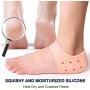 Povihome Heel Cushions Protectors, Plantar Fasciitis Inserts (1/5 Thick), Silicone Heel Pads for Cracked, Dry, Achilles Heels, Heel Pain Relief - 3 Pairs