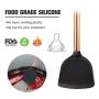 Copper Plated Handle Silicone Kitchenware Shovel Spoon Nonstick Cooking Set Silicone Cooking Kitchen Utensils Rose Gold 11-Piece