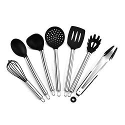 Silicone Kitchenware Set Of 7 Cooking Shovel Spoon Handle Tool Nonstick Shovel Spoon Set