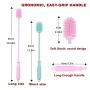 Silicone Bottle Cleaning Brush, 2 Pack Water Bottle Brush with Long Handle, Kitchen Cleaning Brush for Cleaning Baby Bottles, Hydroflasks, Vase and Narrow Neck Bottles