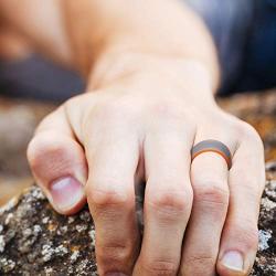 ROQ Silicone Wedding Ring for Men - 3 Packs/4 Packs & Singles - Duo Collection Silicone Rubber Wedding Bands - Classic Styles