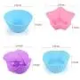 LetGoShop Silicone Cupcake Liners Reusable Baking Cups Nonstick Easy Clean Pastry Muffin Molds 4 Shapes Round, Stars, Heart, Flowers, 24 Pieces Colorful