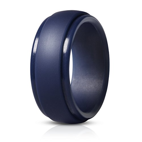 Saco Band Silicone Rings Men - 7 Rings / 1 Ring Rubber Wedding Bands