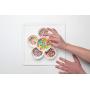 ezpz Mini Play Mat - One-Piece Silicone placemat + Flower compartments (Cream)