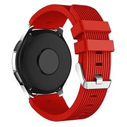 GOSETH Compatible with Samsung Galaxy (46mm),Watch Bands, 22mm Straight Stripe Silicone Wrist Strap Replacement Buckle Band for Samsung Galaxy SM-800/SM-805 SmartWatch (Red)