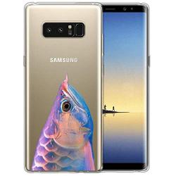 Samsung Galaxy Note 8 Case, Soft TPU Slim-Fit Flexible Ultra-Thin Clear Case, Full-Body Rugged Bumper Print Arowana Case for Samsung Galaxy Note 8, Transparent