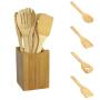 Kitchen Cooking Tools Sets - 2019 6 Pieces Bamboo Spoon Spatula Utensil Wooden Cooking Mixing Set - Cooking Tool Kitchen Silicone Utensils Wood Sets Tools