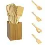 Kitchen Cooking Tools Sets - 2019 6 Pieces Bamboo Spoon Spatula Utensil Wooden Cooking Mixing Set - Cooking Tool Kitchen Silicone Utensils Wood Sets Tools