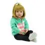 Pinky 22inch 55cm Soft Dolls Reborn Baby Girl Realistic Look Real Newborn Doll Toddler Reborns Silicone Babies Magnetic Mouth Pacifier