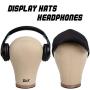 GEX 20"-24" Cork Canvas Block Head Mannequin Head Wig Display Styling Head With Mount Hole 22"