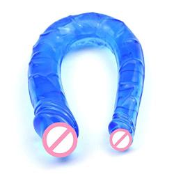 Purelemon New Two-Headed Dildo Lesbian Gay Simulation Penis Female Masturbation Sex Toy Silicone U-Shaped Double-Headed Penis Toy Silicone Material Large Head Diameter Waterproof