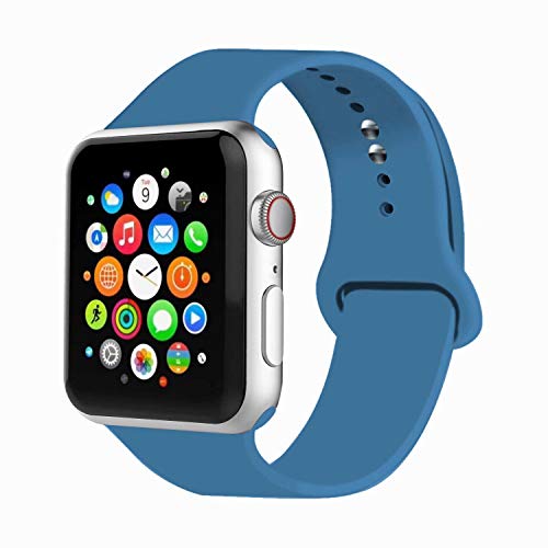 IYOU Sport Band Compatible with Watch Band 38MM 42MM 40MM 44MM, Soft Silicone Replacement Sport Strap Compatible with 2019 Watch Series 5 2018 Watch Series 4/3/2/1
