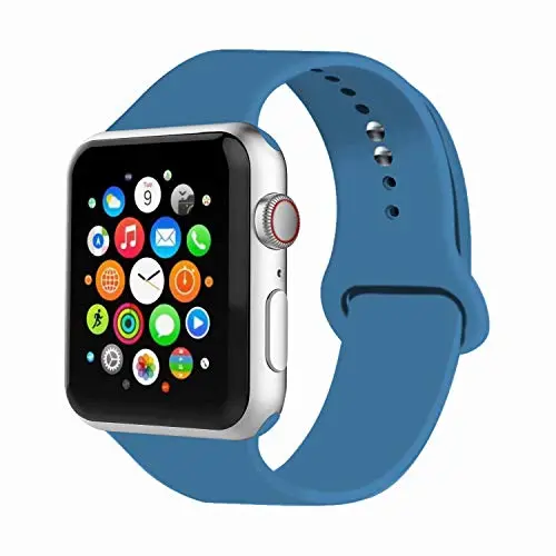 IYOU Sport Band Compatible with Watch Band 38MM 42MM 40MM 44MM, Soft Silicone Replacement Sport Strap Compatible with 2019 Watch Series 5 2018 Watch Series 4/3/2/1