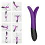 ROITB Rechargeable Vibrator Massager - Wireless Waterproof Massager for Women, 9 Frequency Dual Y-Shaped Powerful Vibration Toy, Medical Silicone (Purple) - USA Shipping