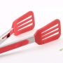 Yuybei-Home Silicone kitchenware 3-Piece 9 Inches Heavy Duty Non-Stick Stainless Steel Silicone BBQ and Kitchen Tongs Nonstick Heat Resistant Tools (Color : Red, Size : 3 Piece Set)