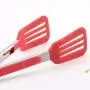 Yuybei-Home Silicone kitchenware 3-Piece 9 Inches Heavy Duty Non-Stick Stainless Steel Silicone BBQ and Kitchen Tongs Nonstick Heat Resistant Tools (Color : Red, Size : 3 Piece Set)