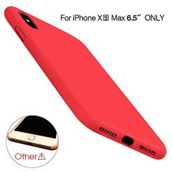 Miracase Liquid Silicone Case Compatible with iPhone Xs Max 6.5 inch (2018), Gel Rubber Full Body Protection Shockproof Cover Case Drop Protection Case (Red)