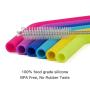 Tifanso Reusable Silicone Drinking Straws - 14 Pieces Big Size Flexible Straws Including Cleaning Brushes Compatible for 30 oz Tumblers RTIC/Yeti, Extra Long Bendy Straw, BPA Free, No Rubber Taste