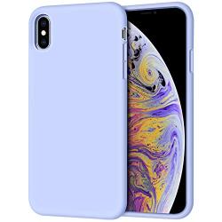 iPhone Xs Max Case, Anuck Soft Silicone Gel Rubber Bumper Case Anti-Scratch Microfiber Lining Hard Shell Shockproof Full-Body Protective Case Cover for Apple iPhone Xs Max 6.5" 2018 - Light Purple