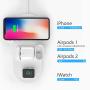 WORDIMA Airpower Wireless Charging Pad, 3-in-1 Multiple Devices Wireless Charger Dock Fast Charge Station Compatible with Airpods1-2,iPhone 8,8 Plus,X,Xr, Xs,Max, iWatch 1-4(Not for Series 5 and OS6)