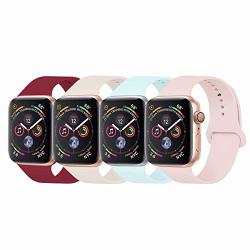 YANCH Compatible with for Apple Watch Band 38mm 42mm 40mm 44mm, Soft Silicone Sport Band Replacement Wrist Strap Compatible with for iWatch Series 4/3/2/1, Nike+,Sport,Edition