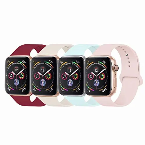 YANCH Compatible with for Apple Watch Band 38mm 42mm 40mm 44mm, Soft Silicone Sport Band Replacement Wrist Strap Compatible with for iWatch Series 4/3/2/1, Nike+,Sport,Edition
