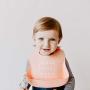 Simka Rose Silicone Bib - Waterproof Baby Bibs for Girls and Boys - Perfect for Babies and Toddlers - Easy to Clean Feeding Bibs - Excellent Baby Shower Gift - Set of 2 (Peach/Mint)