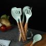 Gwjs Silicone Spatula Set Kitchen Utensils, Wooden Handle Cooking Tools Silicone Kitchenware Kitchen Gadgets Kitchen Tools-nine-piece Set 31.8cm(12.5inch)